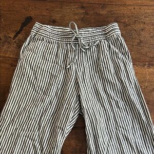 Striped Black and White Drawstring Pants